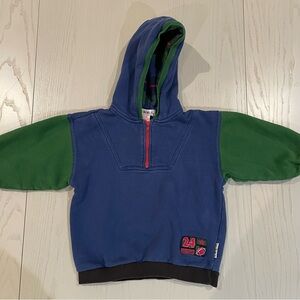 Vintage Gymboree 90s Colorblock Sporty 1/4 Zip Hoodie - Medium 2T 3T